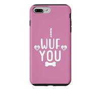 Carcasa para iPhone 7 Plus/8 Plus I Wuf You Paw Print Dog Mom Dog Lover Dogs Mum Dad Dog Theme