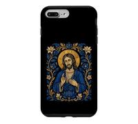 Carcasa para iPhone 7 Plus/8 Plus Iglesia gótica Floral de Jesucristo Iglesia Sagrada Icono Obra de Arte