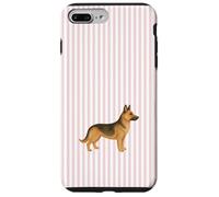 Carcasa para iPhone 7 Plus/8 Plus Ilustración Pastor Alemán Diseño Estético Rayas Rosa