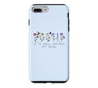 Carcasa para iPhone 7 Plus/8 Plus It Is Well with My Soul Women Christian Themed Bible Verse