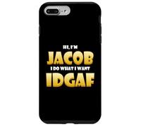 Carcasa para iPhone 7 Plus/8 Plus Jacob Costume Idgaf Meme Personalized Jacob First Name Jake