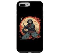 Carcasa para iPhone 7 Plus/8 Plus Japanese Art Cat Ninja Ukiyo-e Anime Samurai Cat Camiseta