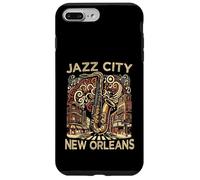 Carcasa para iPhone 7 Plus/8 Plus Jazz City New Orleans Souvenir Hombres Música Saxofón