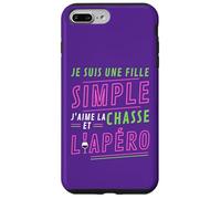 Carcasa para iPhone 7 Plus/8 Plus Je Suis UNE Fille Simple J'aime La Chasse et L'Apéro Cadeau
