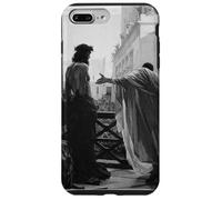 Carcasa para iPhone 7 Plus/8 Plus Jesucristo Arrestado Poncio Pilato Pintura Bíblica Negro