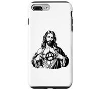 Carcasa para iPhone 7 Plus/8 Plus Jesus Anarchy Punk Rock, Jesucristo Anarchy Signo, Camiseta de Dios