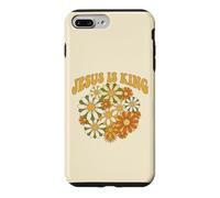 Carcasa para iPhone 7 Plus/8 Plus Jesús es el Rey Christian Faith Floral en Forma de corazón, Margarita Retro