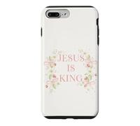 Carcasa para iPhone 7 Plus/8 Plus Jesus Is King Christian Faith Floral Daisy Fresa