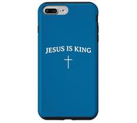 Carcasa para iPhone 7 Plus/8 Plus Jesus Is King Cruz Minimal Diseño Simple Fe Religiosa