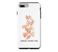Carcasa para iPhone 7 Plus/8 Plus Jesus Loves You - American Sign Language Watercolor