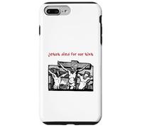 Carcasa para iPhone 7 Plus/8 Plus Jesús murió por Nuestros pecados (gráfico de ilustración Vintage)