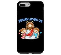 Carcasa para iPhone 7 Plus/8 Plus Jesús Nos ama Cristianos niños fe Cristianismo Lindo Garabato
