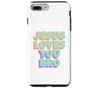 Carcasa para iPhone 7 Plus/8 Plus Jesús te ama, Hermano, Retro, Christian Faith Pastel