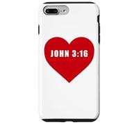 Carcasa para iPhone 7 Plus/8 Plus John 3:16 God So Loved The World Bible Verse Reference Heart