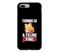 Carcasa para iPhone 7 Plus/8 Plus Juego de Palabras de 60 años y felino Fino para Fiesta de cumpleaños temática de Gatos