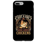 Carcasa para iPhone 7 Plus/8 Plus Just A Girl Who Loves Chickens Floral Farmhouse Barn