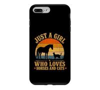 Carcasa para iPhone 7 Plus/8 Plus Just a Girl Who Loves Horses and Cats Farm Horsing For Girls