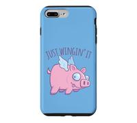Carcasa para iPhone 7 Plus/8 Plus Just Wingin' It Derpy Flying Pig