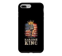 Carcasa para iPhone 7 Plus/8 Plus Karaoke King Singer Micrófono Vintage Bandera Americana Cantando