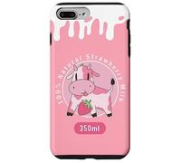 Carcasa para iPhone 7 Plus/8 Plus Kawaii Cute Pink Cow, Strawberry Milk Girl