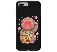 Carcasa para iPhone 7 Plus/8 Plus Kawaii Mono Nieve Macaco Japonés Maneki Neko Fortuna