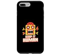 Carcasa para iPhone 7 Plus/8 Plus Keep It Human (Declaración Anti AI) (Funny Robot Graphic)