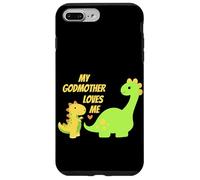 Carcasa para iPhone 7 Plus/8 Plus Kids My Godmother Loves Me Dinosaur for Godson Gifts