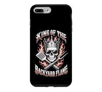 Carcasa para iPhone 7 Plus/8 Plus King of The Backyard Flame se enorgullece de Asar a la Parrilla a la Parrilla con Humor