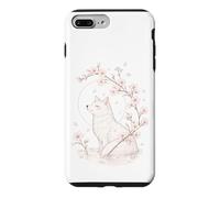 Carcasa para iPhone 7 Plus/8 Plus Kitsune Fox Cherry Blossoms Meditación Zen Yoga Vida Mujeres