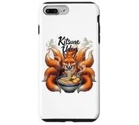 Carcasa para iPhone 7 Plus/8 Plus Kitsune Udon Zorro japonés de Nueve Colas Comiendo Fideos Ramen