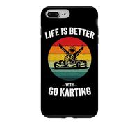 Carcasa para iPhone 7 Plus/8 Plus La Vida es Mejor con Go Karting Vintage Kart Racing