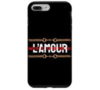 Carcasa para iPhone 7 Plus/8 Plus L'Amour with Printed Golden Style Chains Valentin's Day Love
