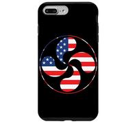 Carcasa para iPhone 7 Plus/8 Plus Lauburu Basque Country Cross Ikurrina Euskal Herria Bandera de Estados Unidos