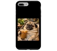 Carcasa para iPhone 7 Plus/8 Plus Lazy Sunday Coffee Pug Funny Relaxing Meme