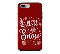 Carcasa para iPhone 7 Plus/8 Plus Let It Snow Copos de Nieve Letras Invierno Diseño Blanco