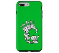 Carcasa para iPhone 7 Plus/8 Plus Letra G Inicial + Corona Verde Kelly