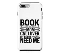 Carcasa para iPhone 7 Plus/8 Plus Libro Mamá Gato Amante Mis Libros Y Gatos Me Necesitan