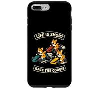 Carcasa para iPhone 7 Plus/8 Plus Life Is Short Race The Corgis Funny Go Kart Racing Lifestyle