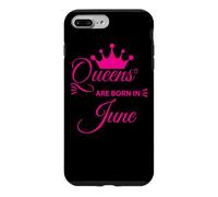 Carcasa para iPhone 7 Plus/8 Plus Lindas Reinas Rosas Nacen en Junio, Regalo para Mujeres jóvenes y niñas