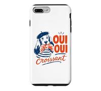 Carcasa para iPhone 7 Plus/8 Plus Lindo Amante De Los Perros París Francia Vacaciones Foodie Oui Croissant