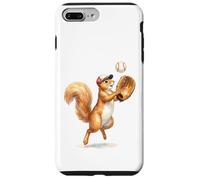Carcasa para iPhone 7 Plus/8 Plus Lindo Atrapador de Jugador de béisbol de Ardilla, Arte de Acuarela