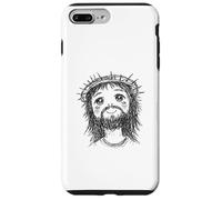 Carcasa para iPhone 7 Plus/8 Plus Lindo Jesús con Corona de Espinas Cara Dibujado a Mano Garabato