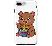 Carcasa para iPhone 7 Plus/8 Plus Lindo Oso Ramen gráfico japonés Kawaii marrón Animal Arte