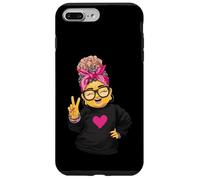 Carcasa para iPhone 7 Plus/8 Plus Lindo Personaje con Gafas y Bandana Rosa Signo de la Paz