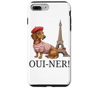 Carcasa para iPhone 7 Plus/8 Plus Lindo Regalo de Perro Salchicha París Oui-Ner Ouiner Wiener Torre Eiffel