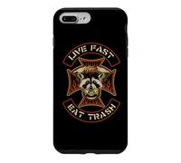 Carcasa para iPhone 7 Plus/8 Plus Live Fast Eat Trash Raccoon Trashpanda Lowbrow Retro Biker