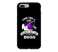 Carcasa para iPhone 7 Plus/8 Plus Look Like A Lady Fish Like A Boss Funny Fishing Outdoors