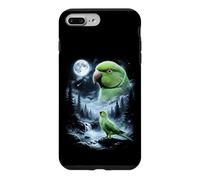 Carcasa para iPhone 7 Plus/8 Plus Loro Indio Ringneck Aullando a la Luna 90's Retro Bird