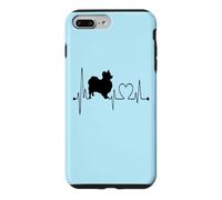Carcasa para iPhone 7 Plus/8 Plus Los Perros Papillon Dog My Heartbeat EKG Son mis Amantes de los Perros cardiovasculares