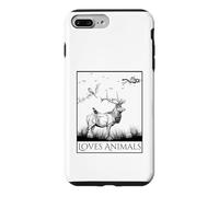 Carcasa para iPhone 7 Plus/8 Plus Loves Animals Nature Wildlife Graphic of Deer and Birds